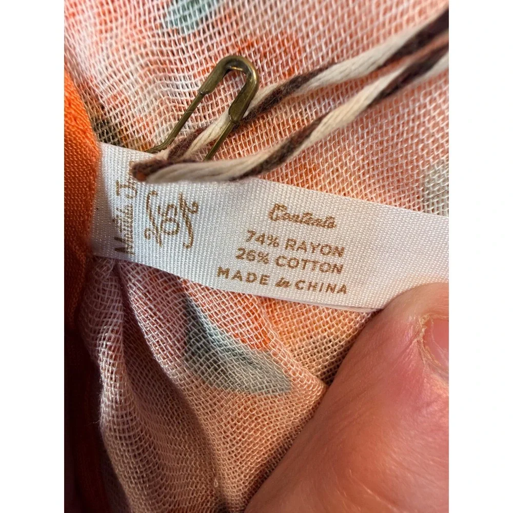 Matilda Jane Orange Floral Gauze Square Throw Blanket 42x42 31506A NWT
